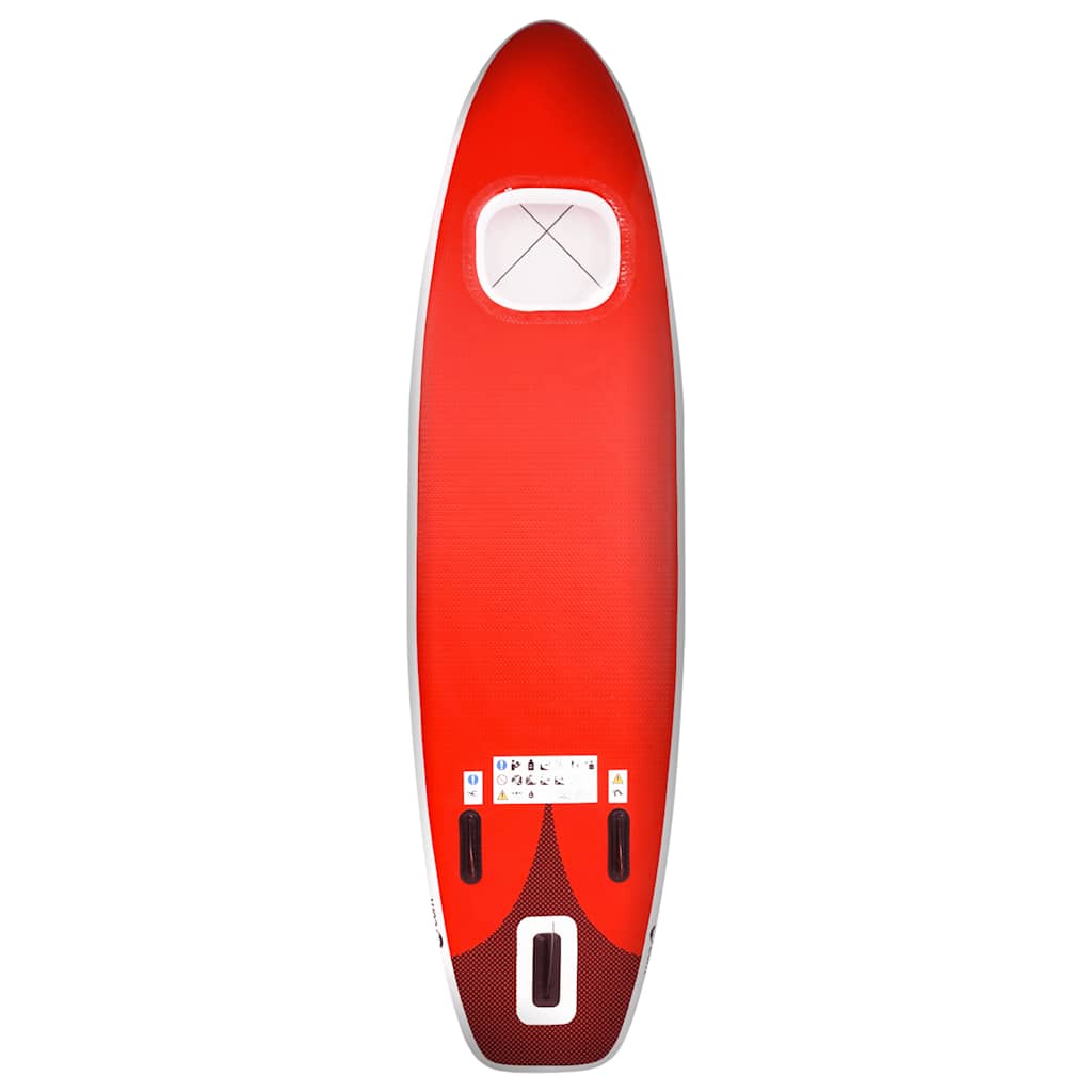 Conjunto prancha de paddle SUP insuflável 360x81x10 cm vermelho