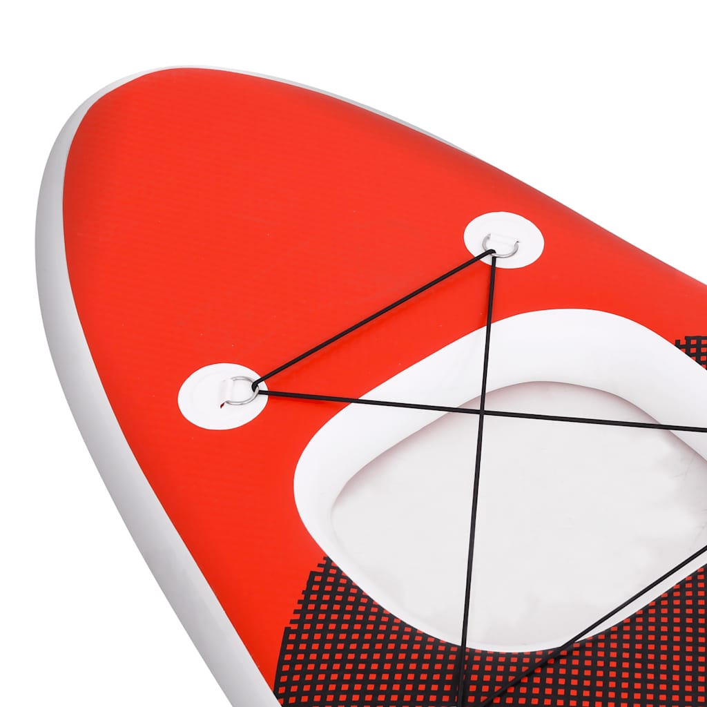 Conjunto prancha de paddle SUP insuflável 360x81x10 cm vermelho