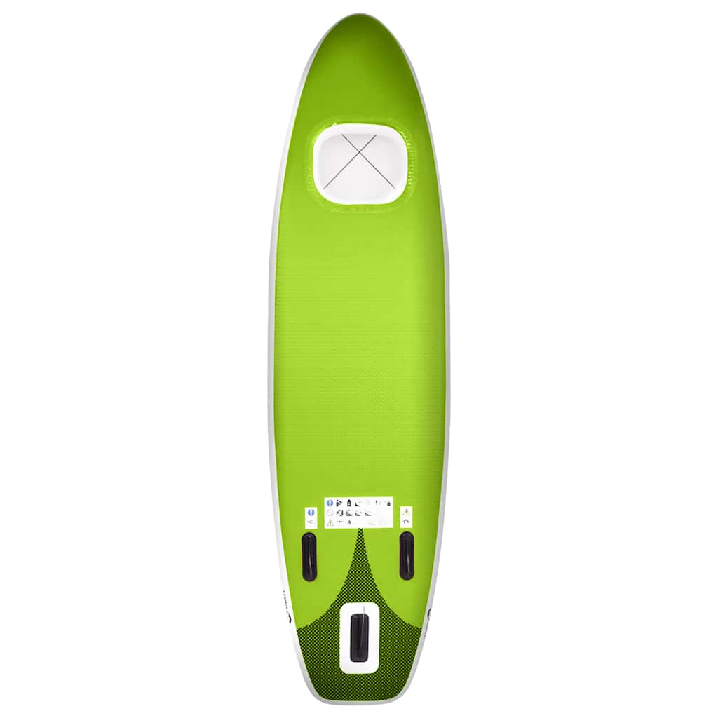 Conjunto prancha de paddle SUP insuflável 360x81x10 cm verde