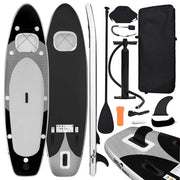 Conjunto prancha de paddle SUP insuflável 360x81x10 cm preto