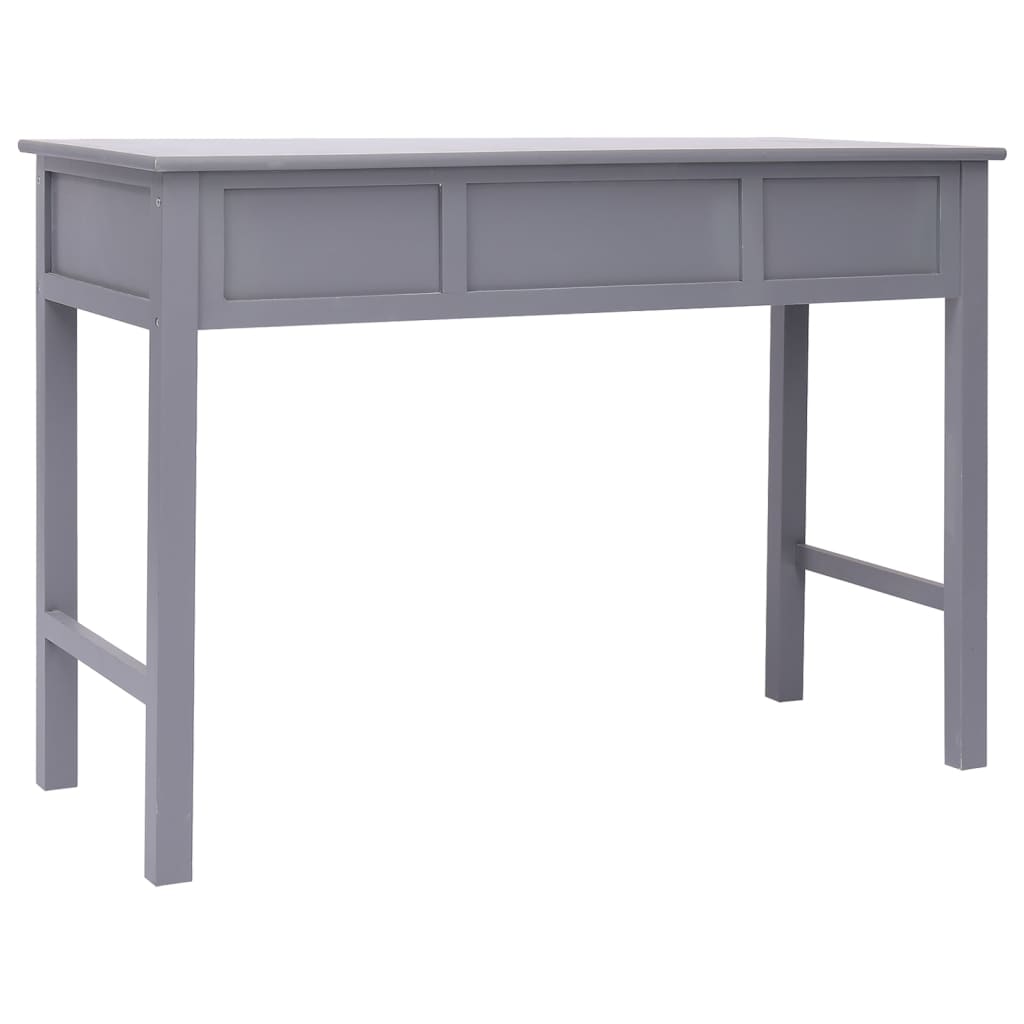 Secretária 108x45x76 cm madeira de paulownia maciça cinzento