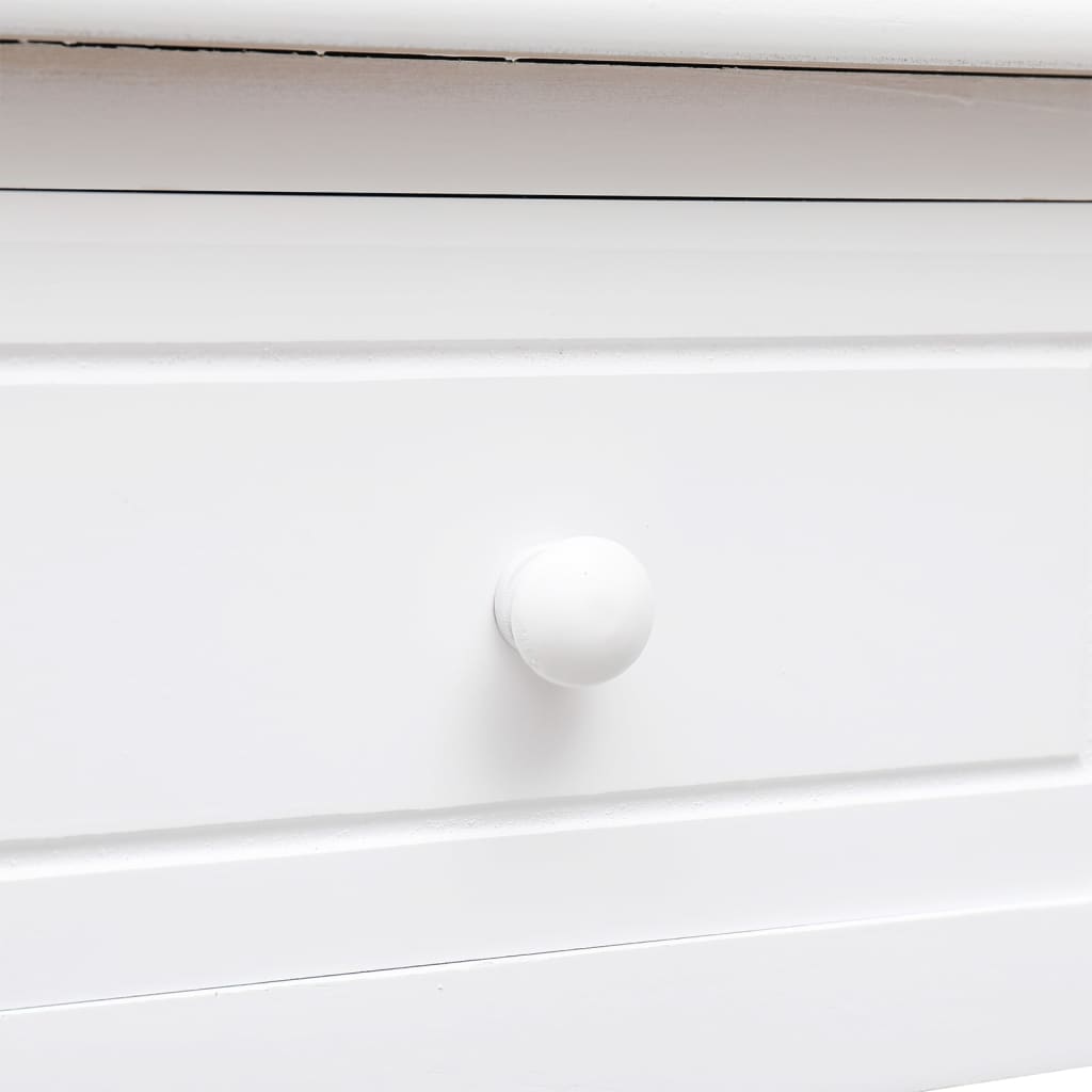 Secretária 108x45x76 cm madeira de paulownia maciça branco