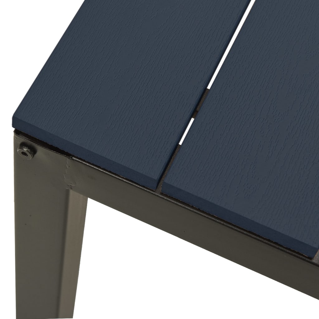 3 pcs conjunto de jantar para jardim aço e WPC preto