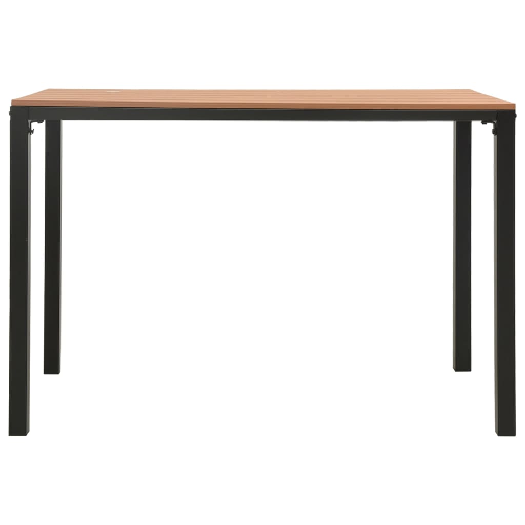 3 pcs conjunto de jantar para jardim aço e WPC castanho e preto