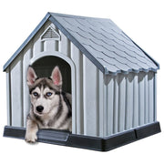 Casota para cão 92x87x91 cm plástico cinzento