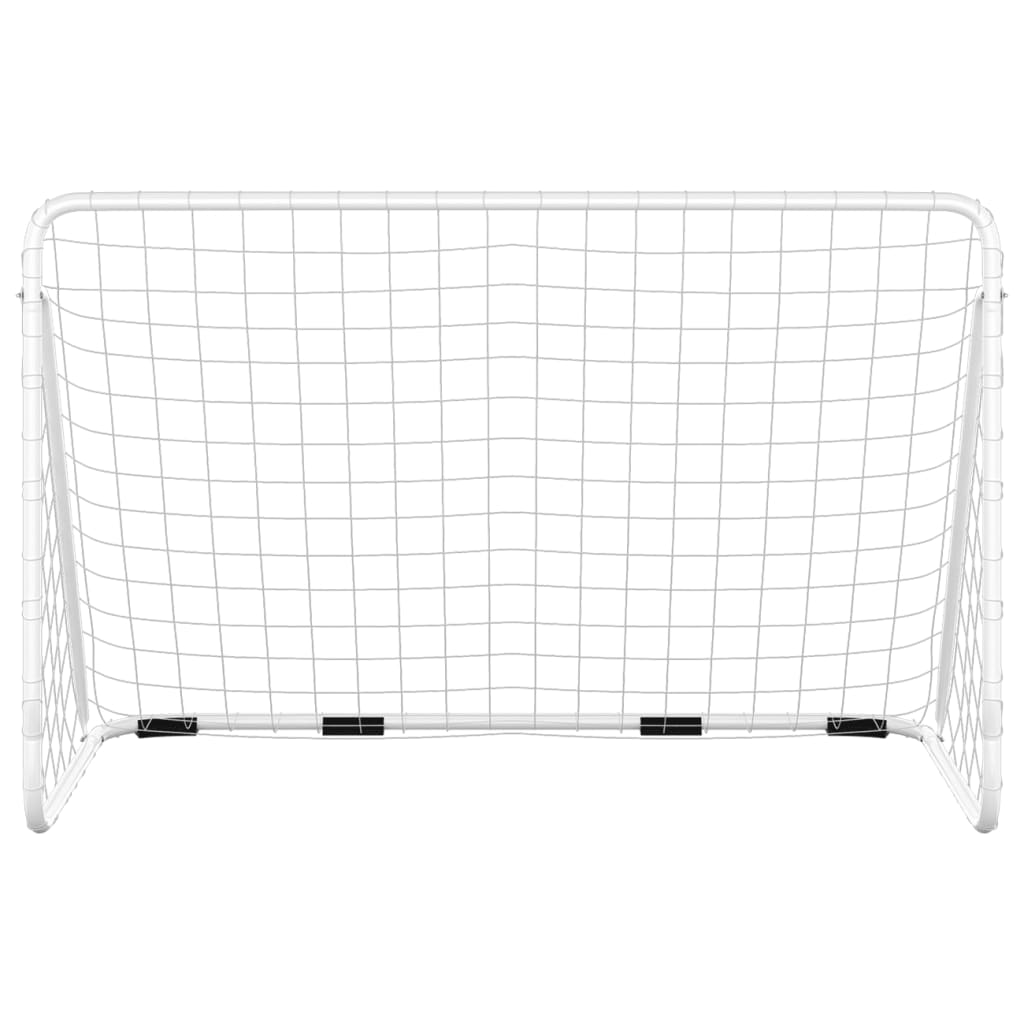 Baliza de futebol com rede 180x90x120 cm aço branco