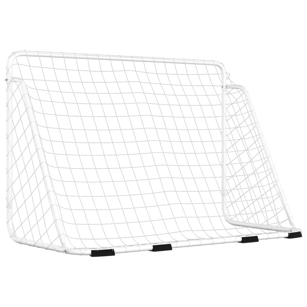 Baliza de futebol com rede 180x90x120 cm aço branco