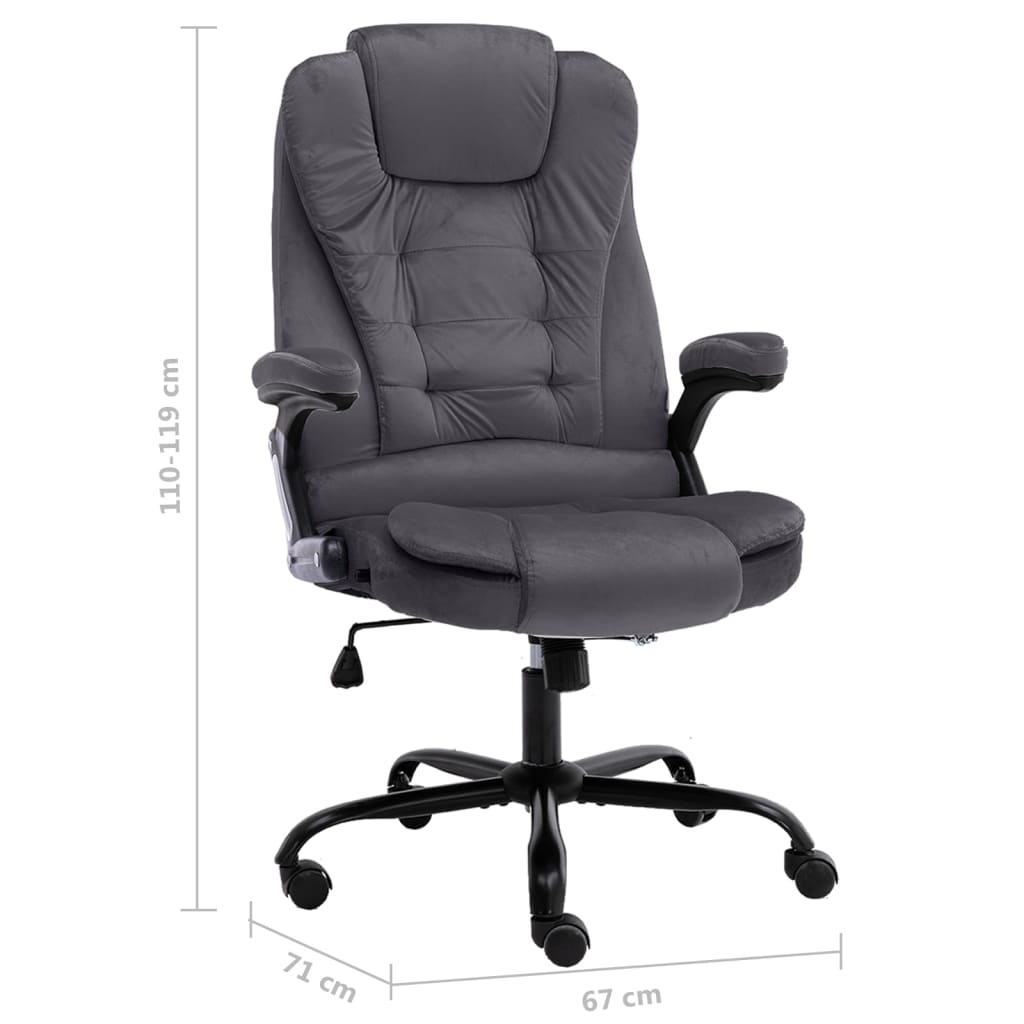 Cadeira de escritório couro artificial cinzento-claro