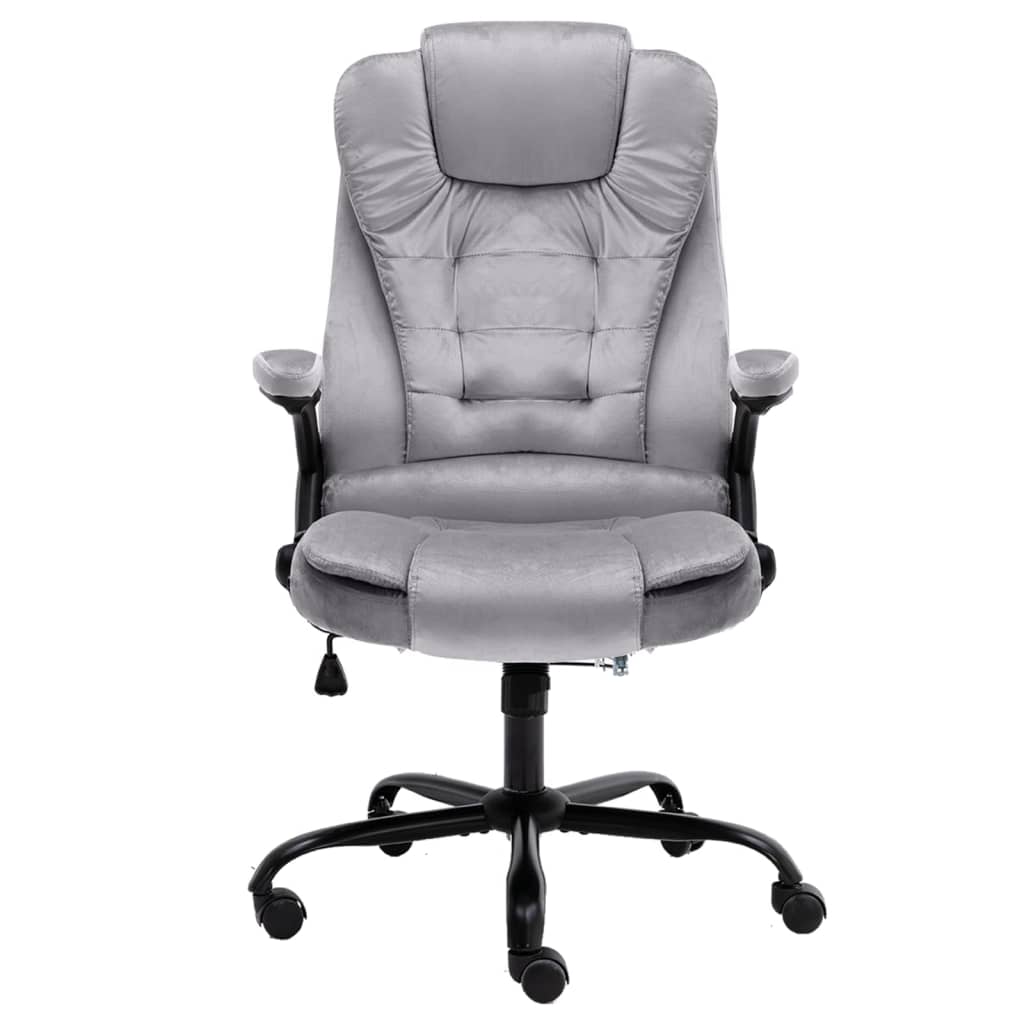 Cadeira de escritório couro artificial cinzento-claro