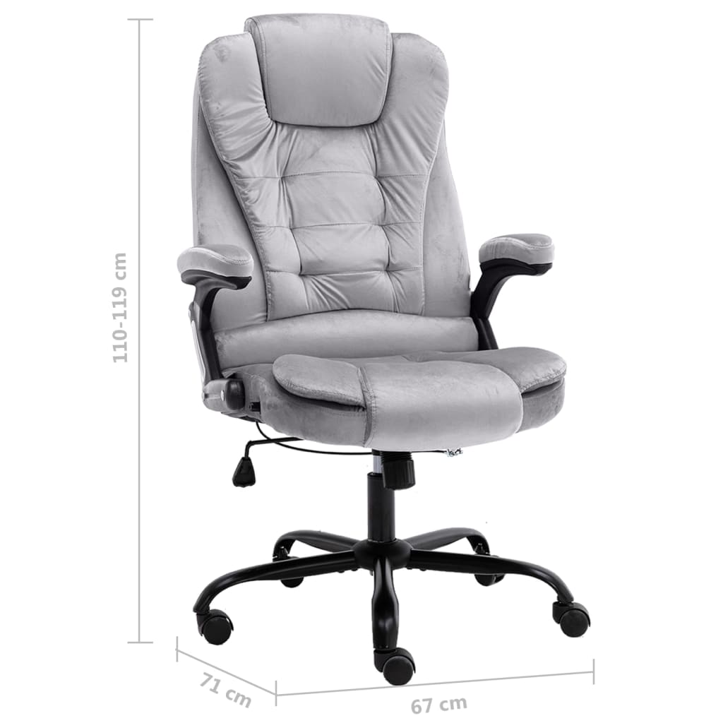 Cadeira de escritório couro artificial cinzento-claro