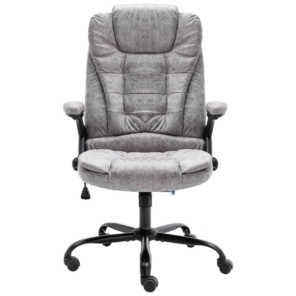 Cadeira de escritório couro artificial cinzento-claro