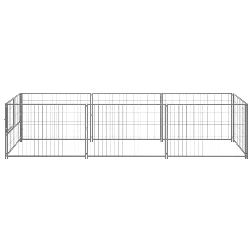 Canil para cães 3 m² aço prateado