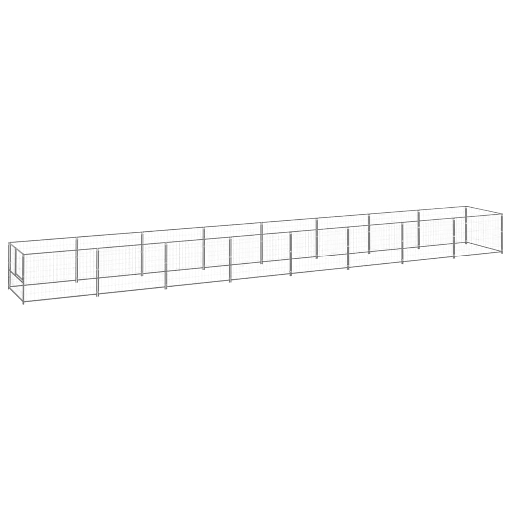 Canil para cães 8 m² aço prateado