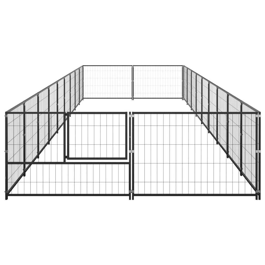 Canil para cães 18 m² aço preto
