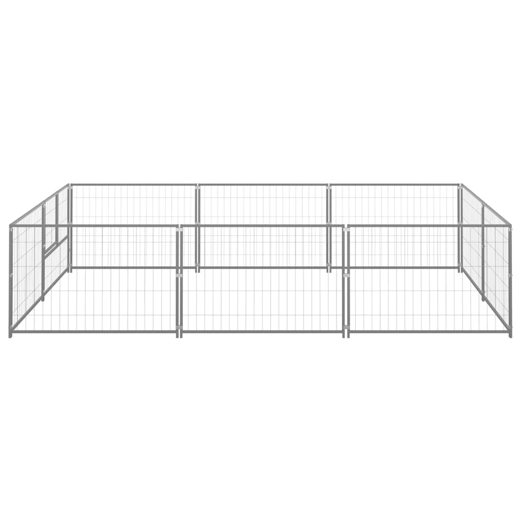 Canil para cães 6 m² aço prateado
