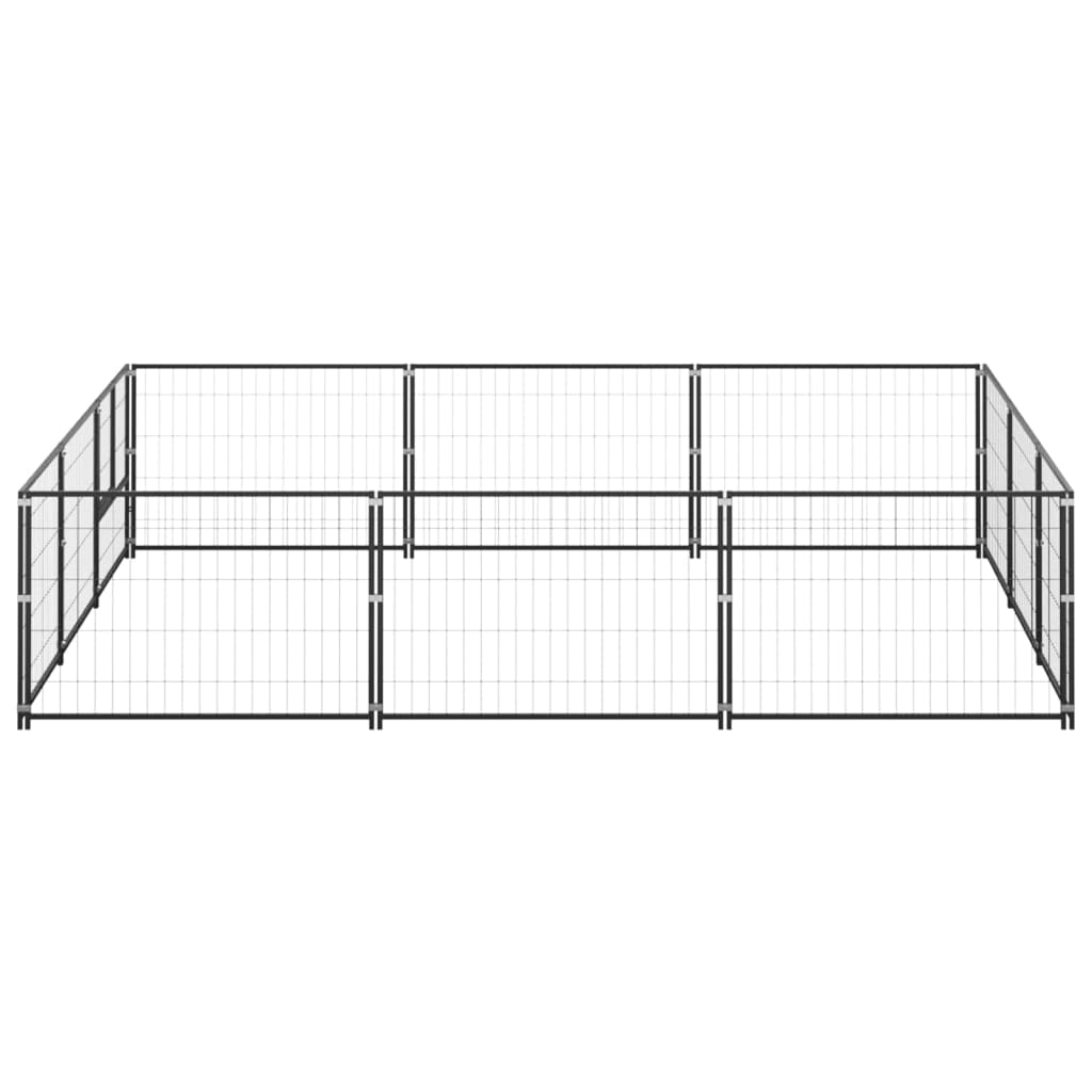 Canil para cães 9 m² aço preto