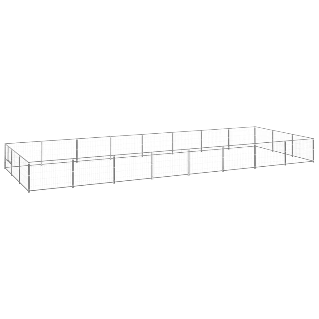 Canil para cães 24 m² aço prateado