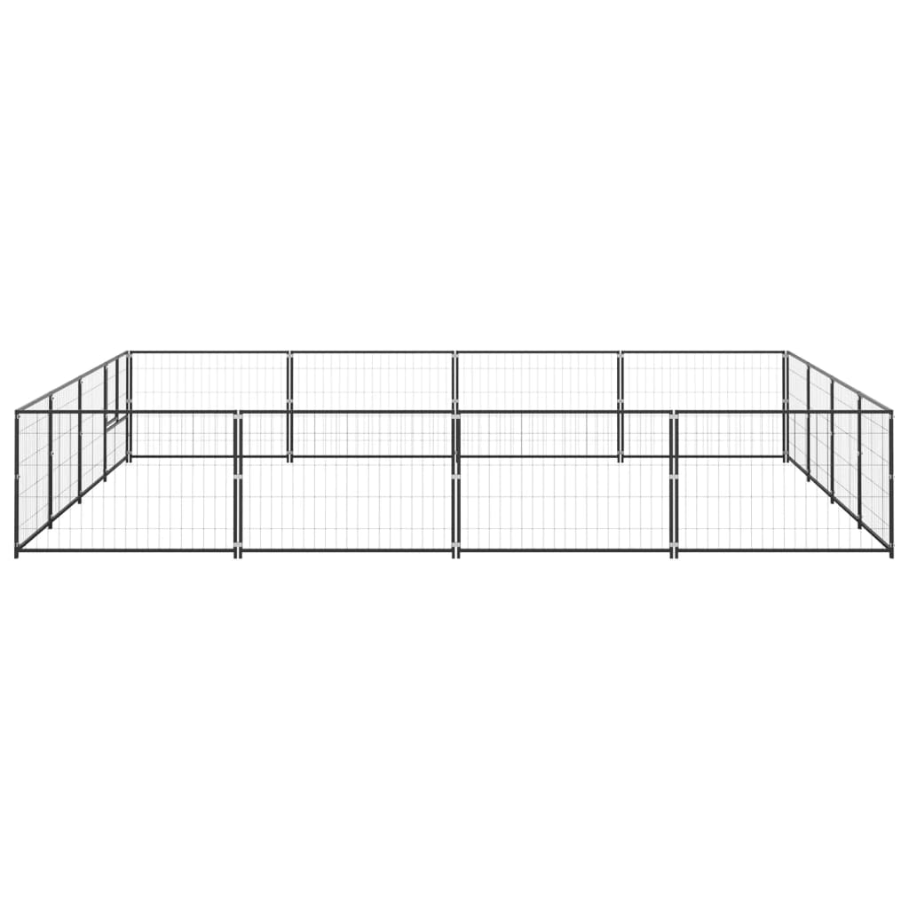 Canil para cães 16 m² aço preto