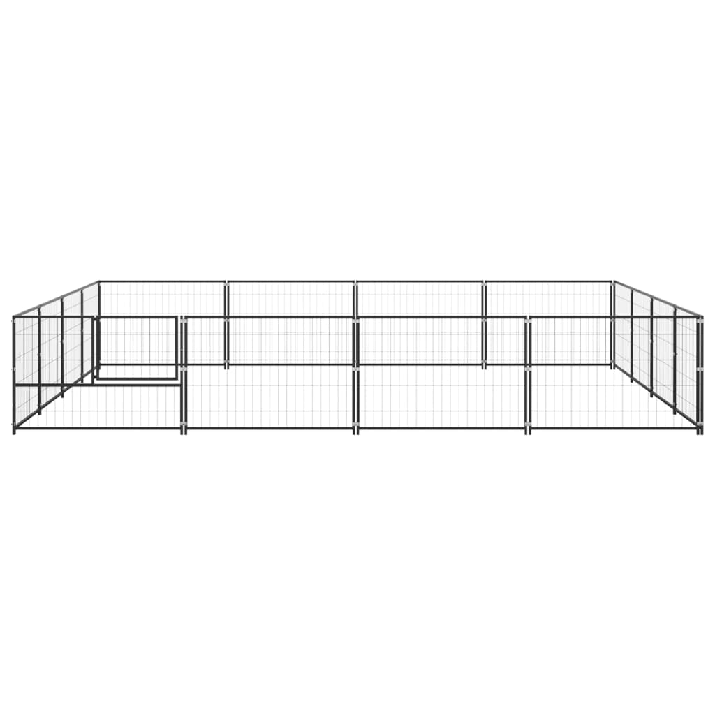 Canil para cães 16 m² aço preto