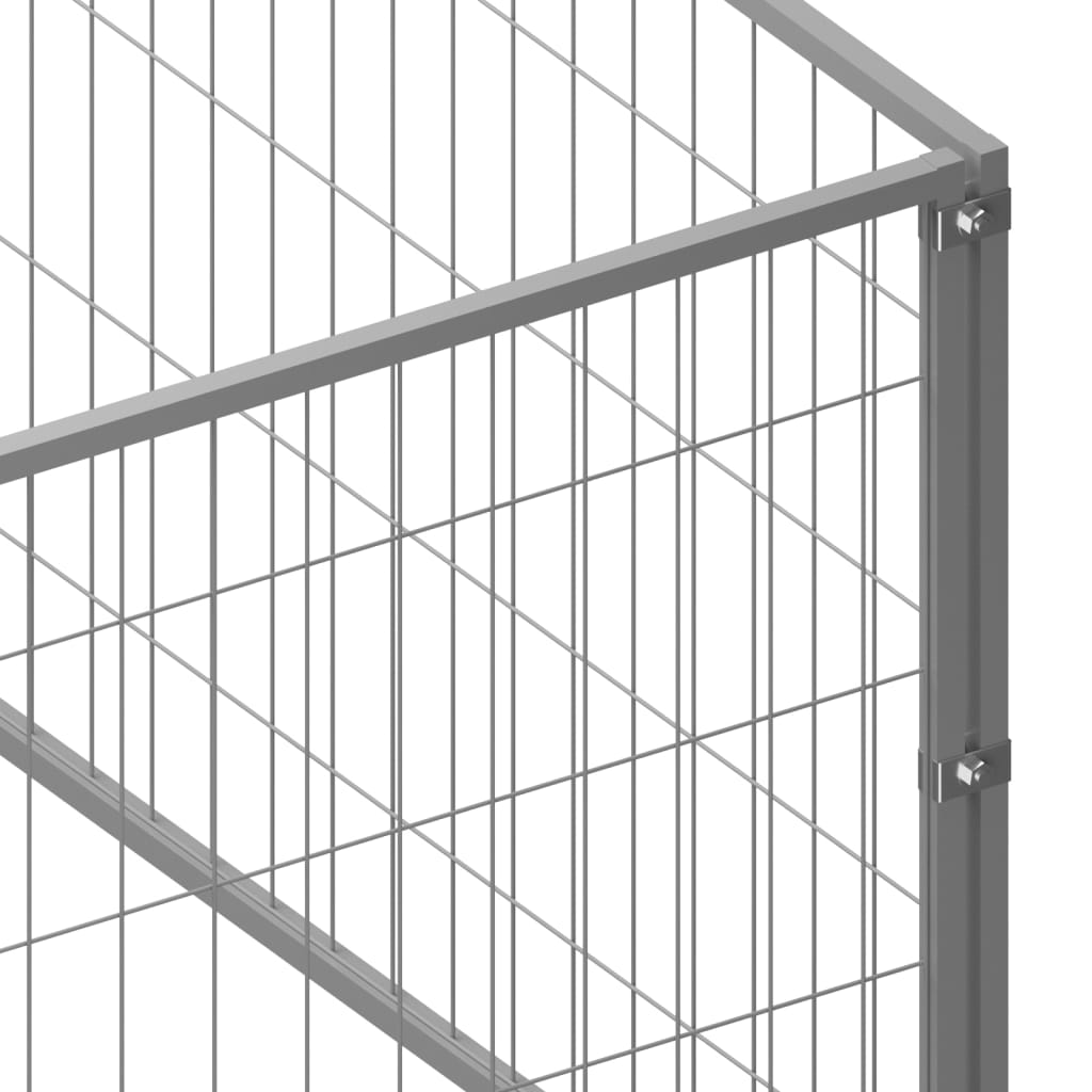 Canil para cães 42 m² aço prateado