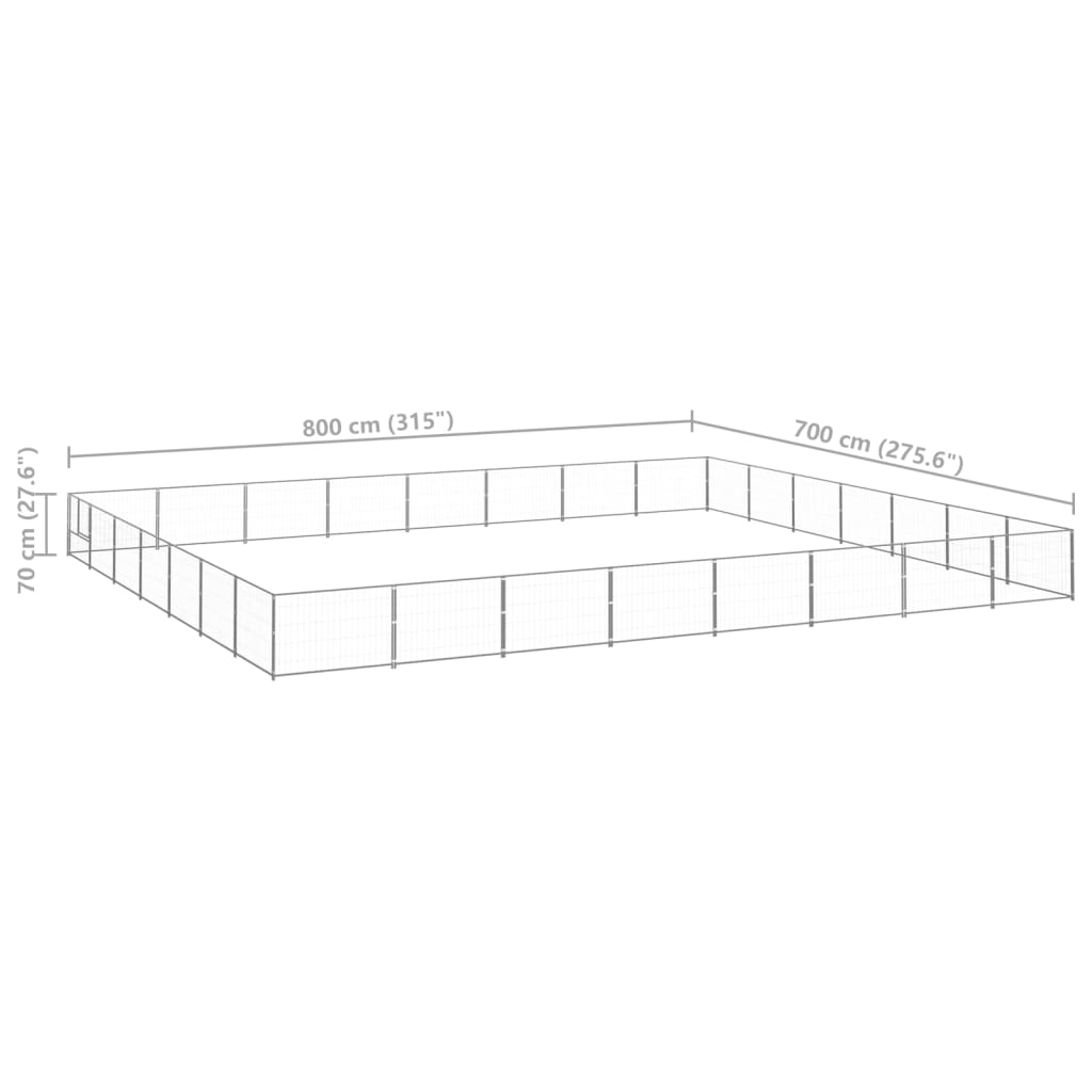 Canil para cães 56 m² aço prateado