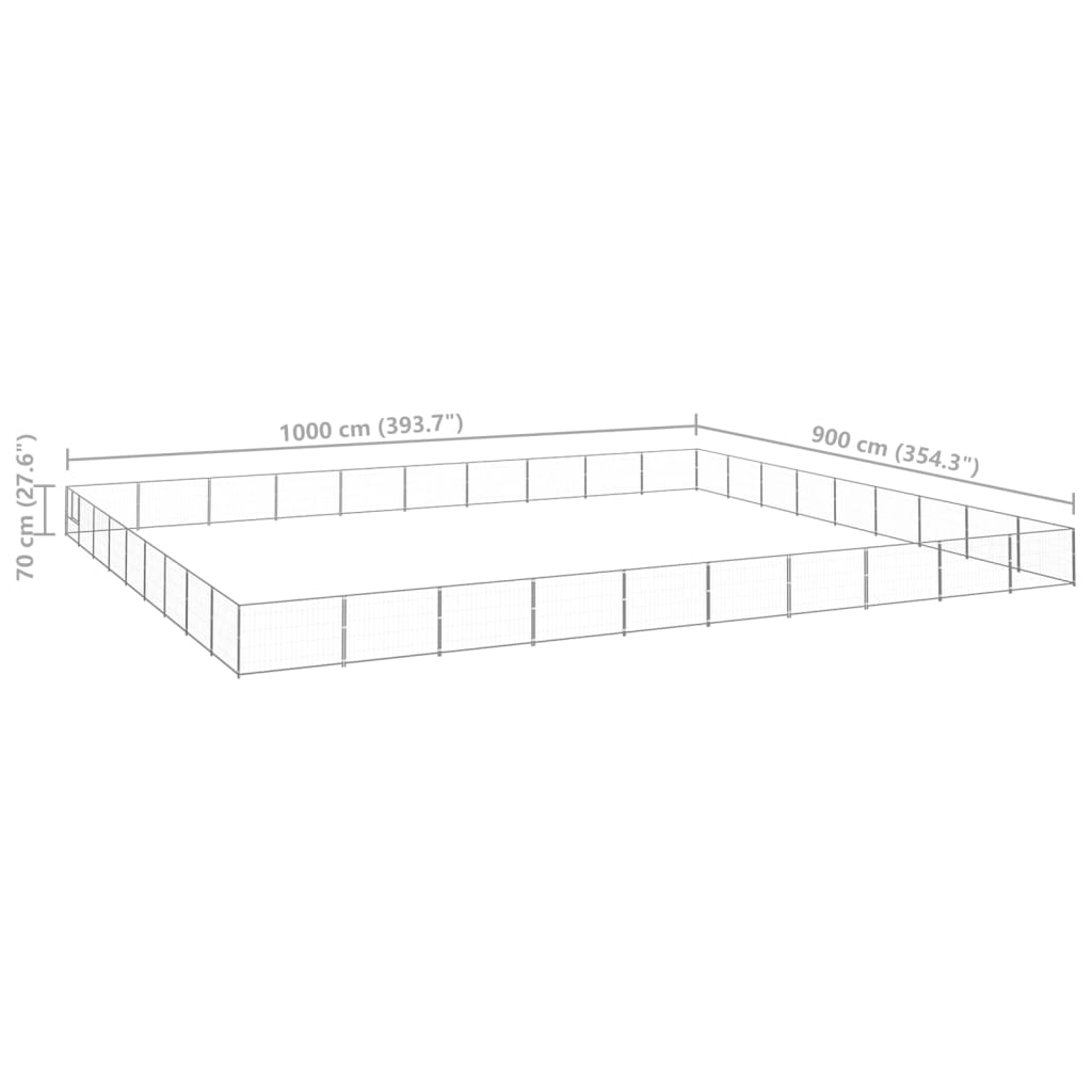 Canil para cães 90 m² aço prateado