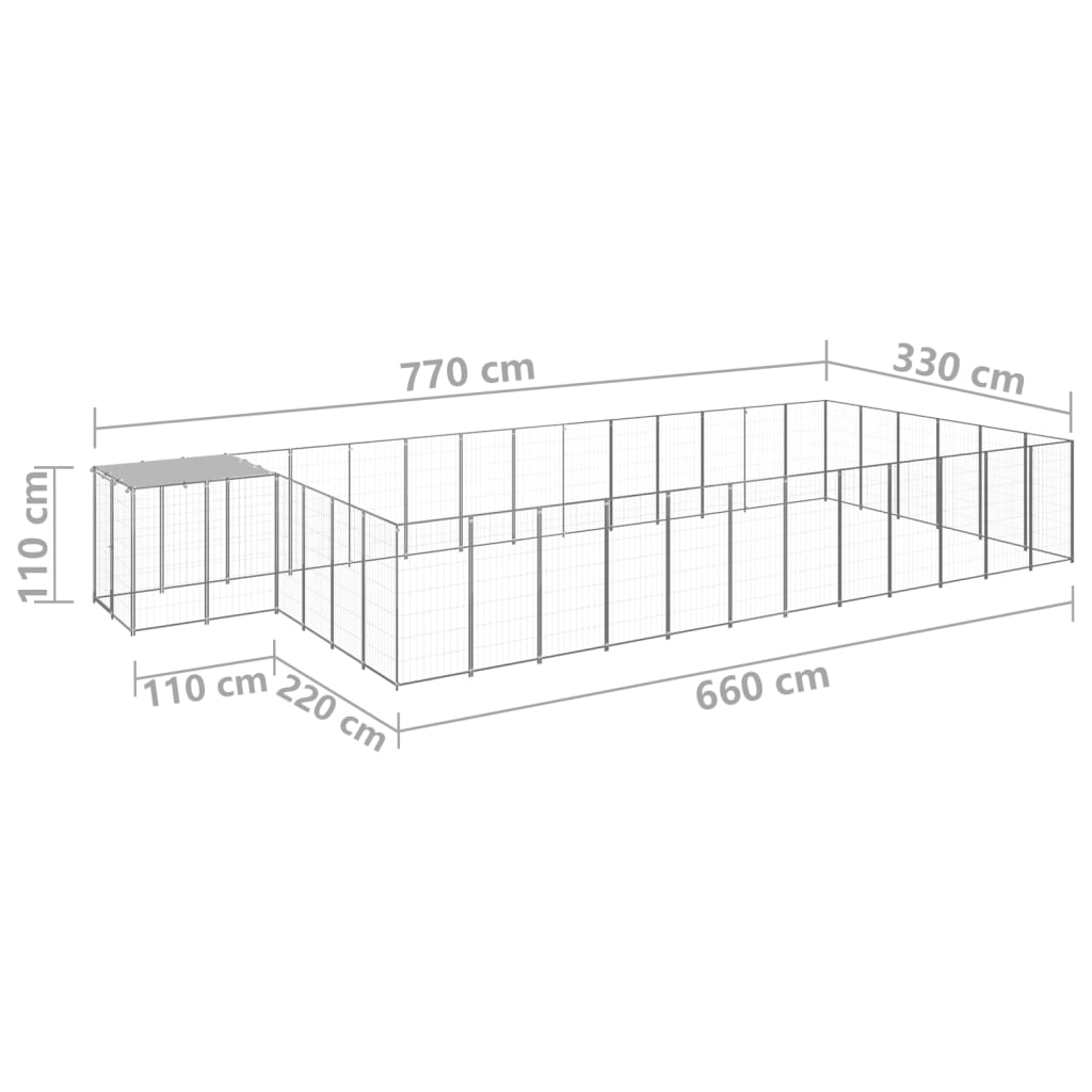 Canil 22,99 m² aço prateado