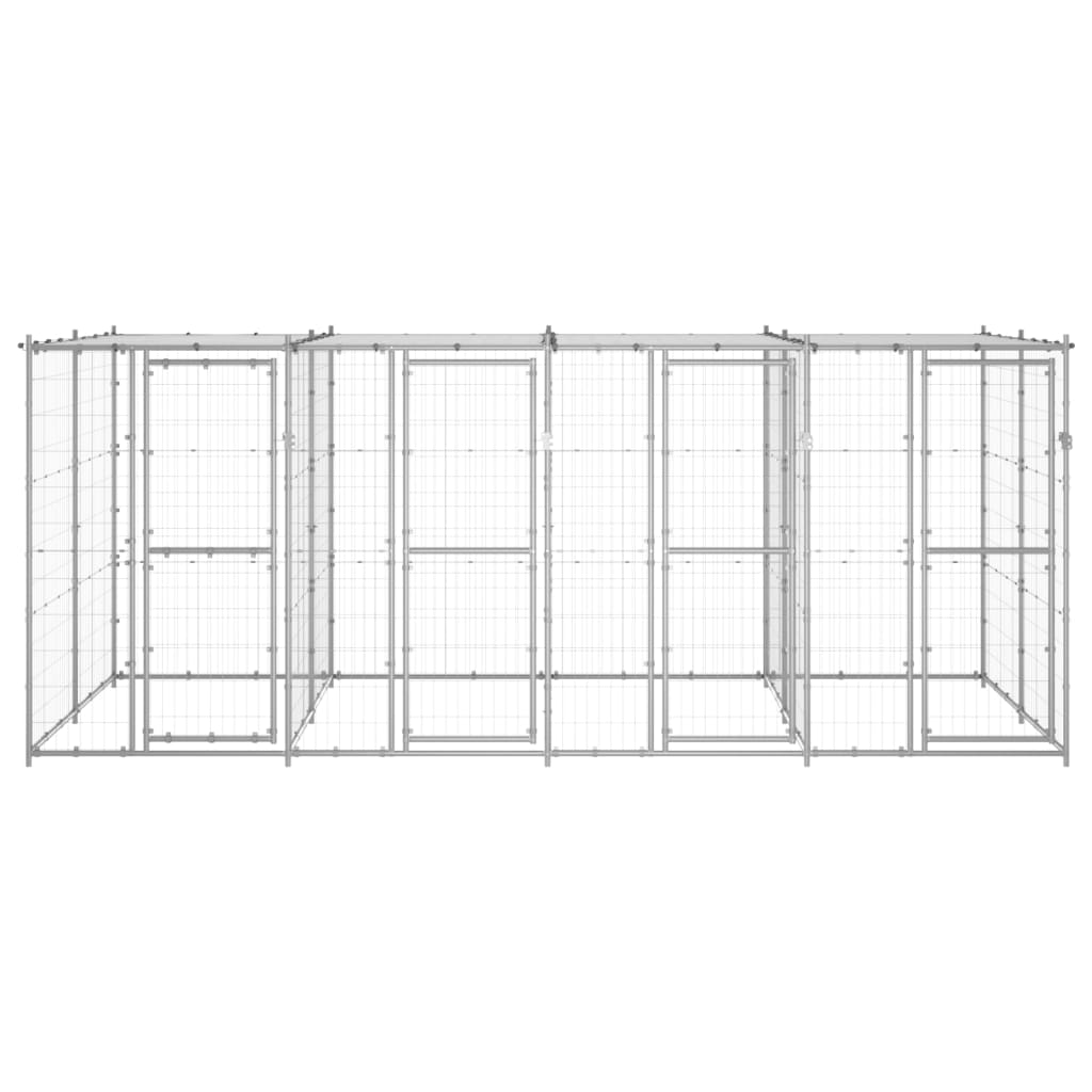 Canil de exterior com telhado 9,68 m² aço galvanizado