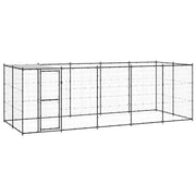 Canil de exterior com telhado 12,1 m² aço