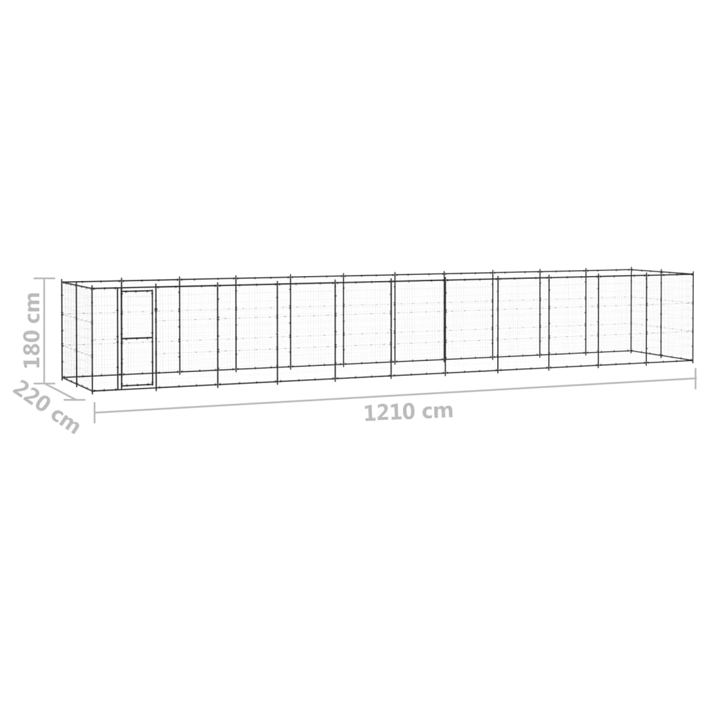 Canil de exterior 26,62 m² aço