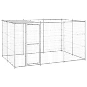 Canil de exterior com telhado 7,26 m² aço galvanizado