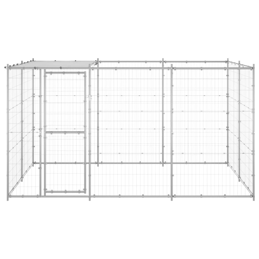 Canil de exterior com telhado 7,26 m² aço galvanizado