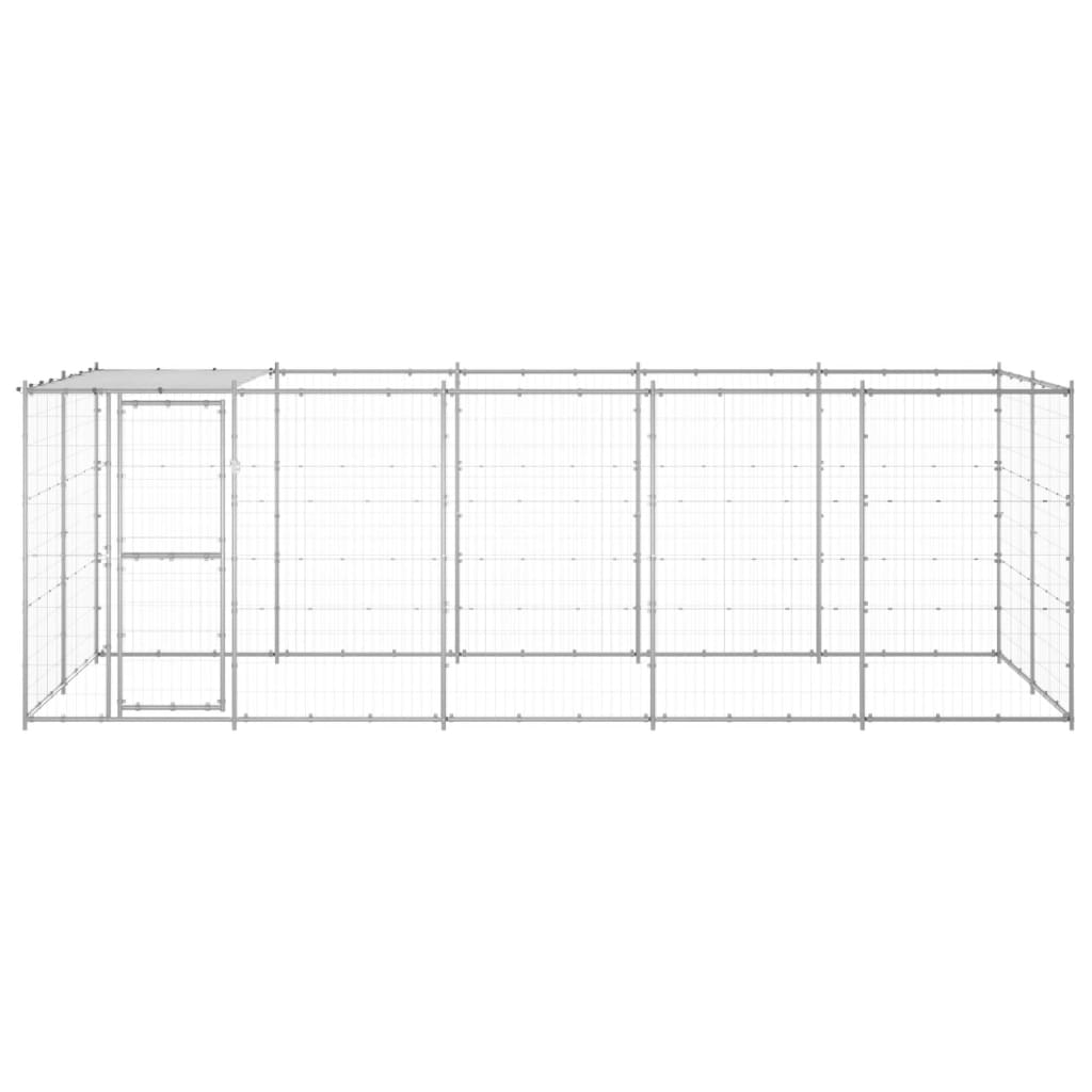 Canil de exterior com telhado 12,1 m² aço galvanizado