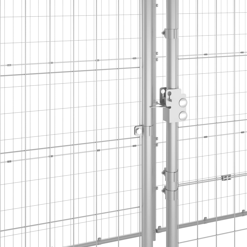 Canil de exterior com telhado 21,78 m² aço galvanizado