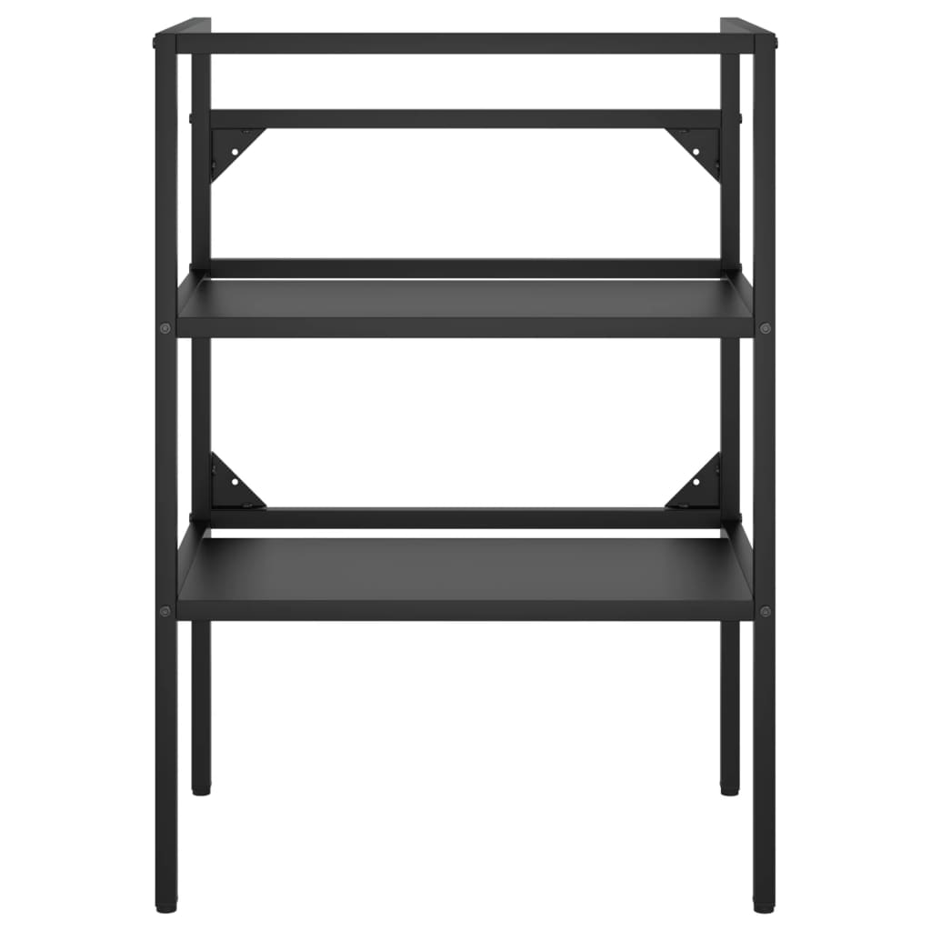 Estrutura p/ lavatório casa de banho ferro 59x38x83 cm preto