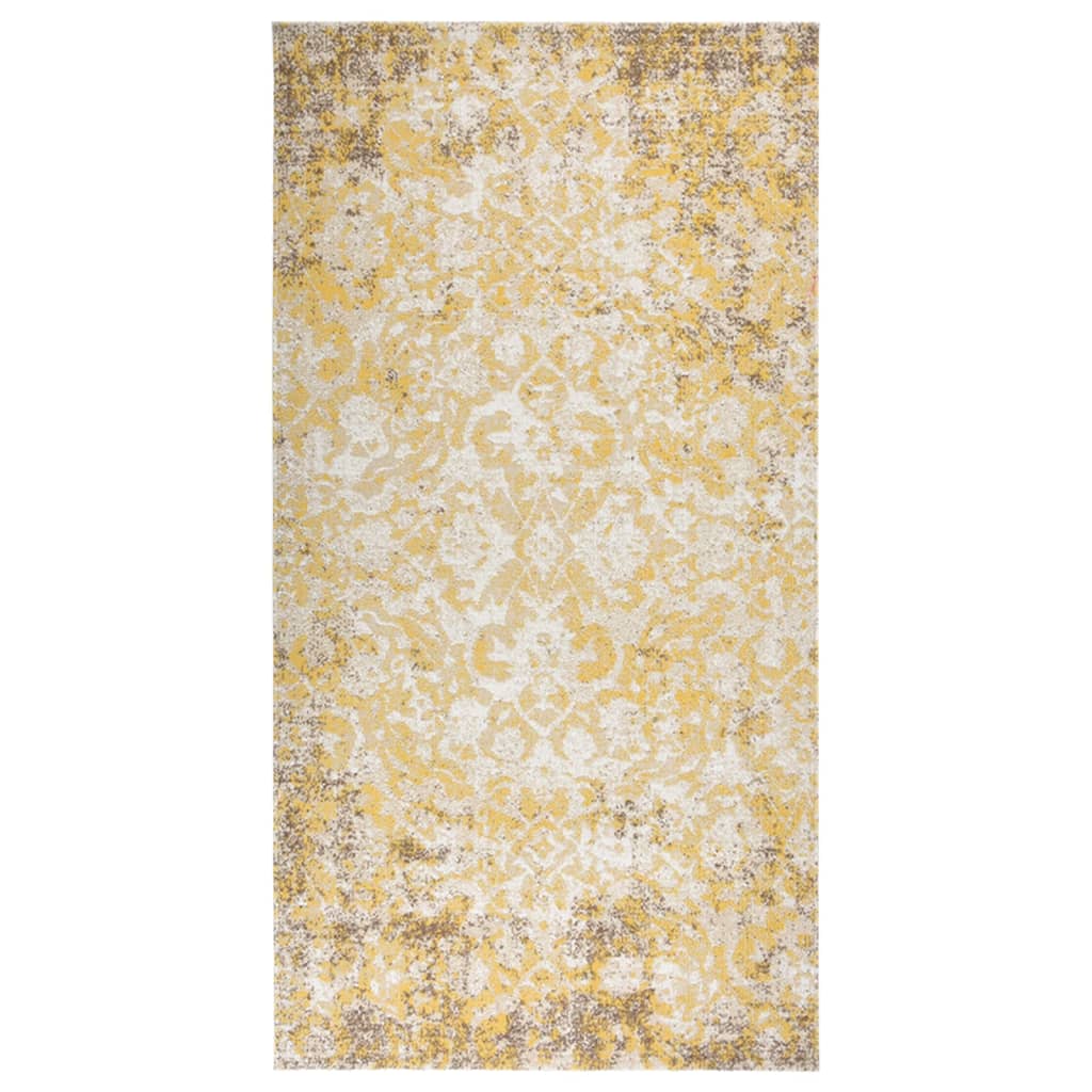 Tapete de exterior tecelagem lisa 80x150 cm amarelo