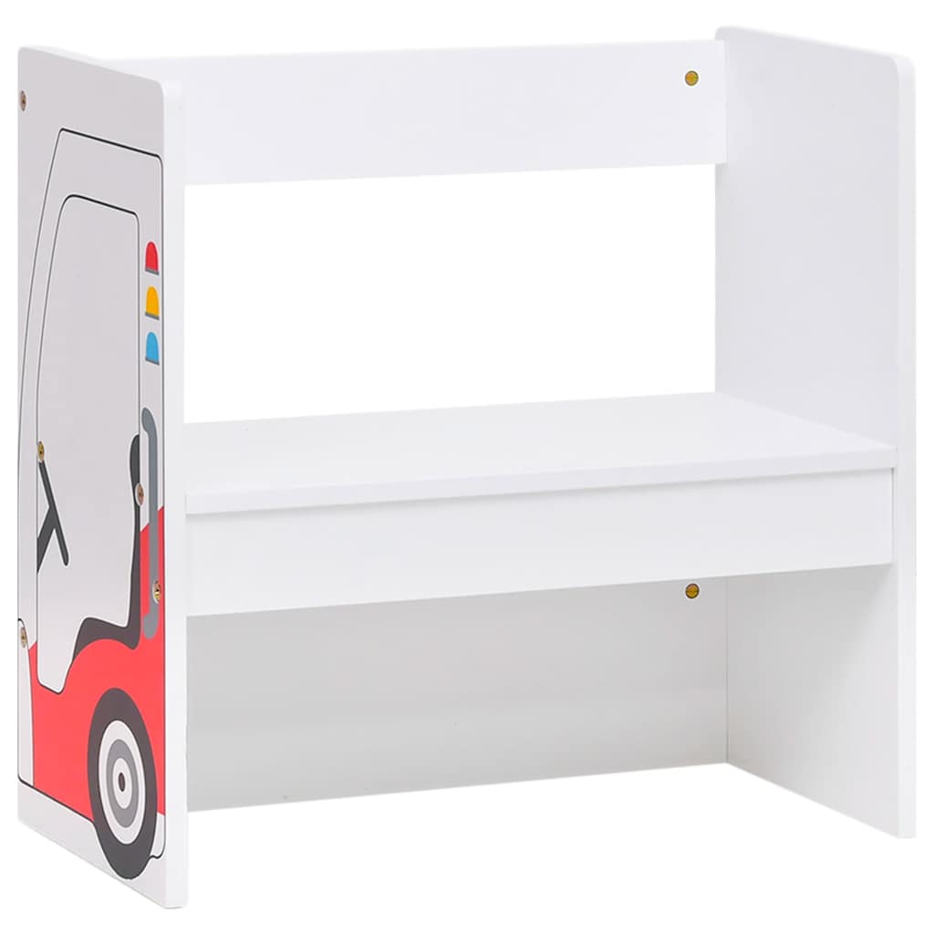 3 pcs conj. mesa e cadeiras infantil design carro policia MDF