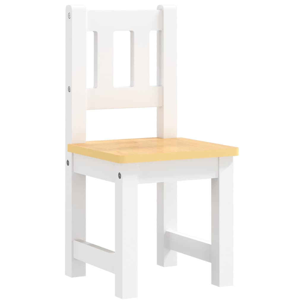 3 pcs conjunto mesa e cadeiras infantil MDF branco e cinzento
