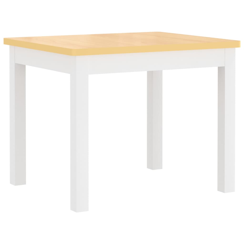 3 pcs conjunto mesa e cadeiras infantil MDF branco e cinzento