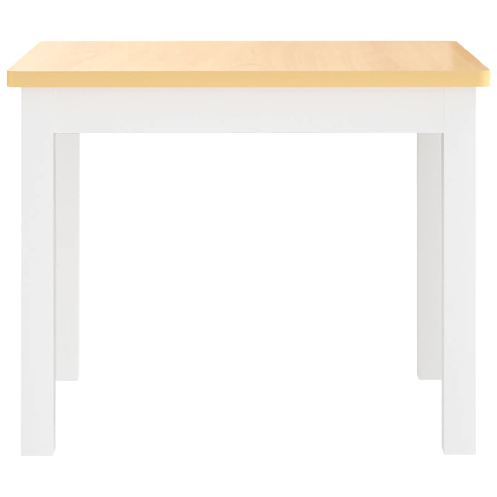 3 pcs conjunto mesa e cadeiras infantil MDF branco e cinzento