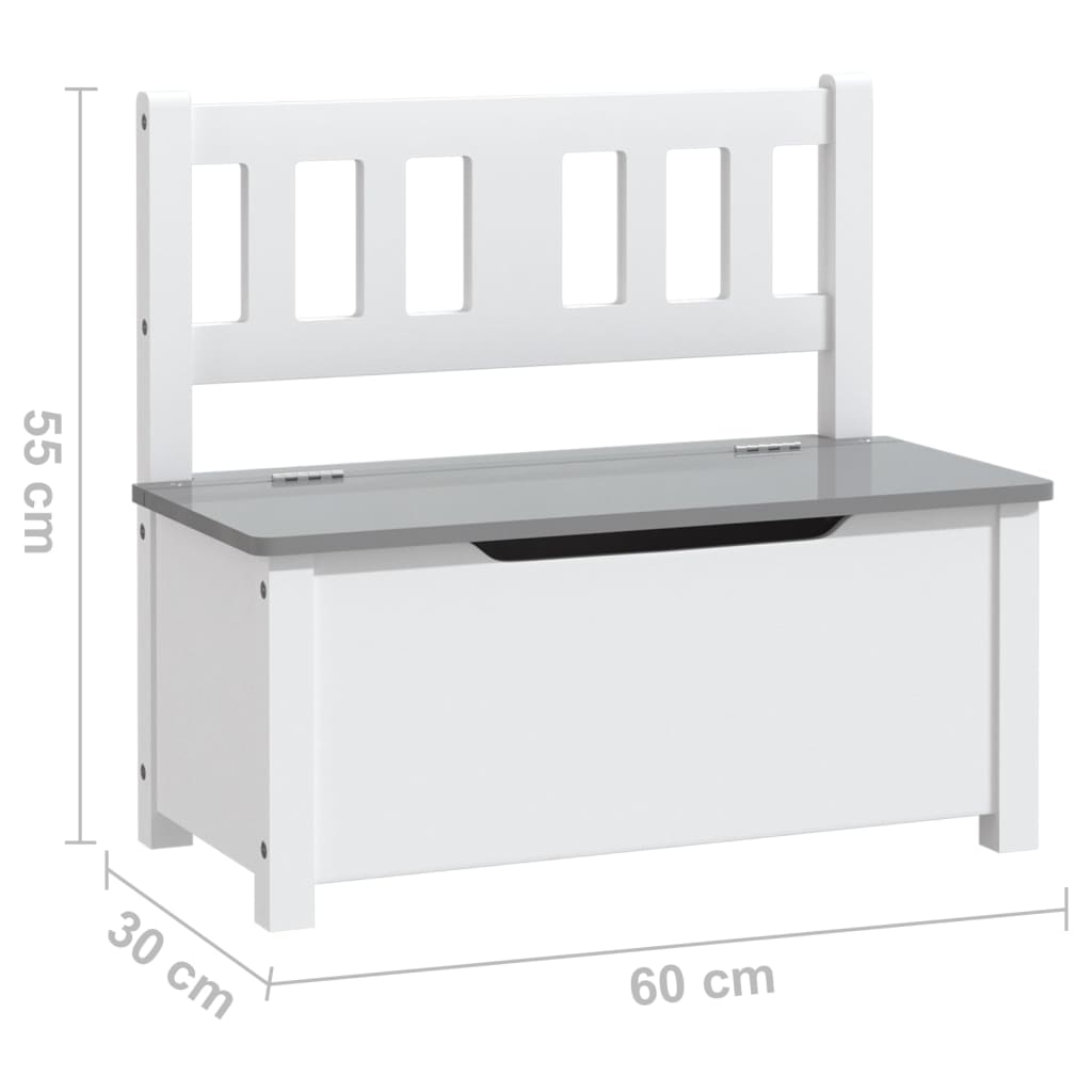 4 pcs conjunto mesa e cadeiras infantil MDF branco e bege