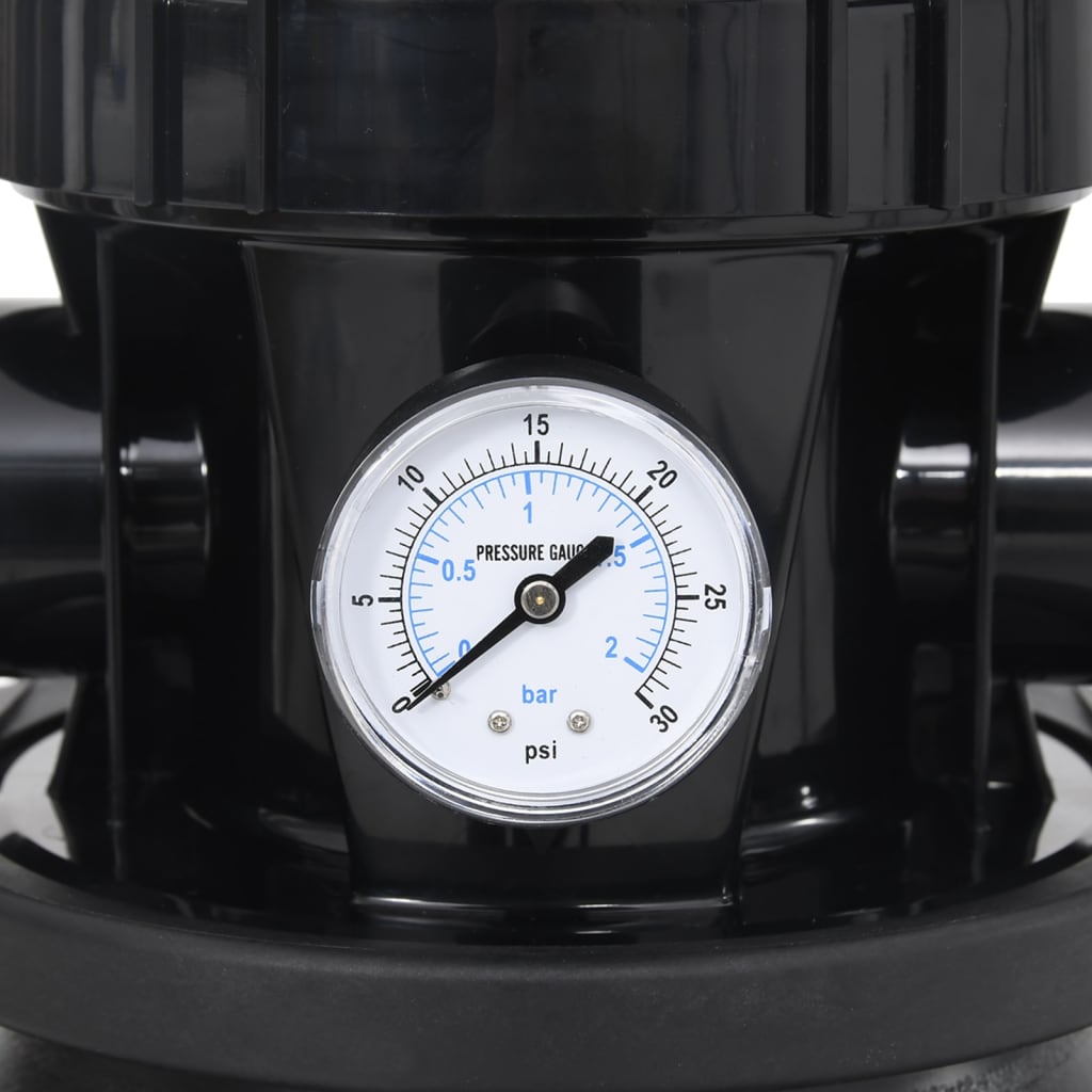 Filtro de areia para piscina com pré-filtro preto