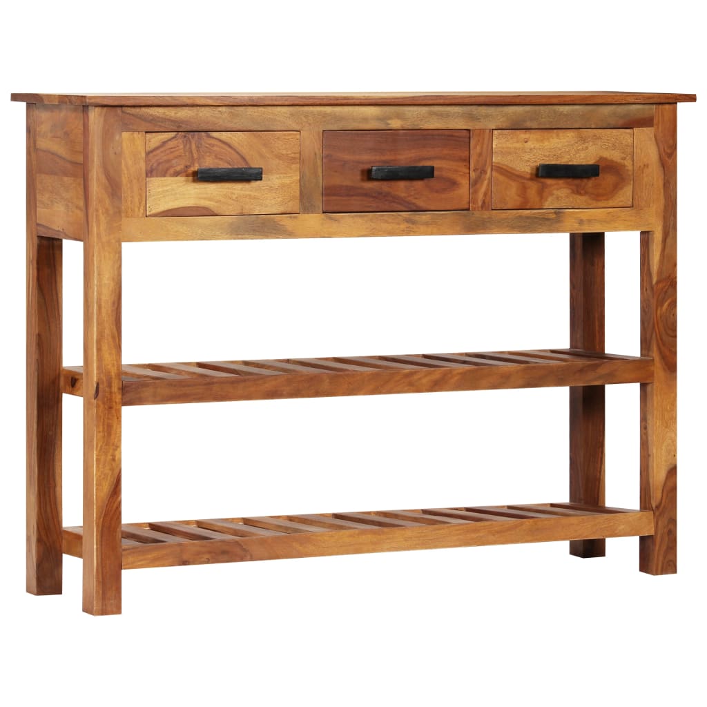 Aparador com 3 gavetas 110x30x80 cm madeira de acácia maciça