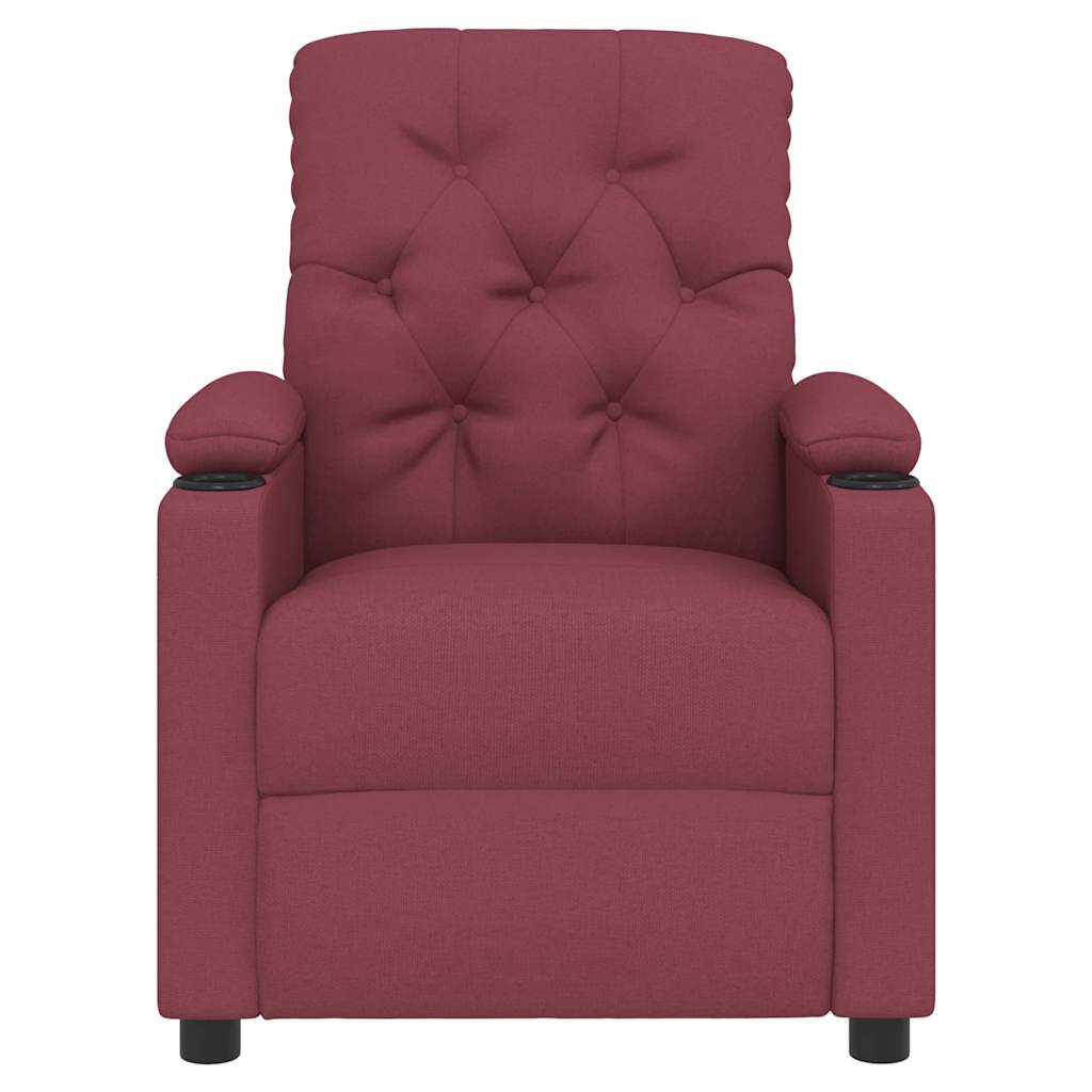 Poltrona reclinável tecido vermelho tinto