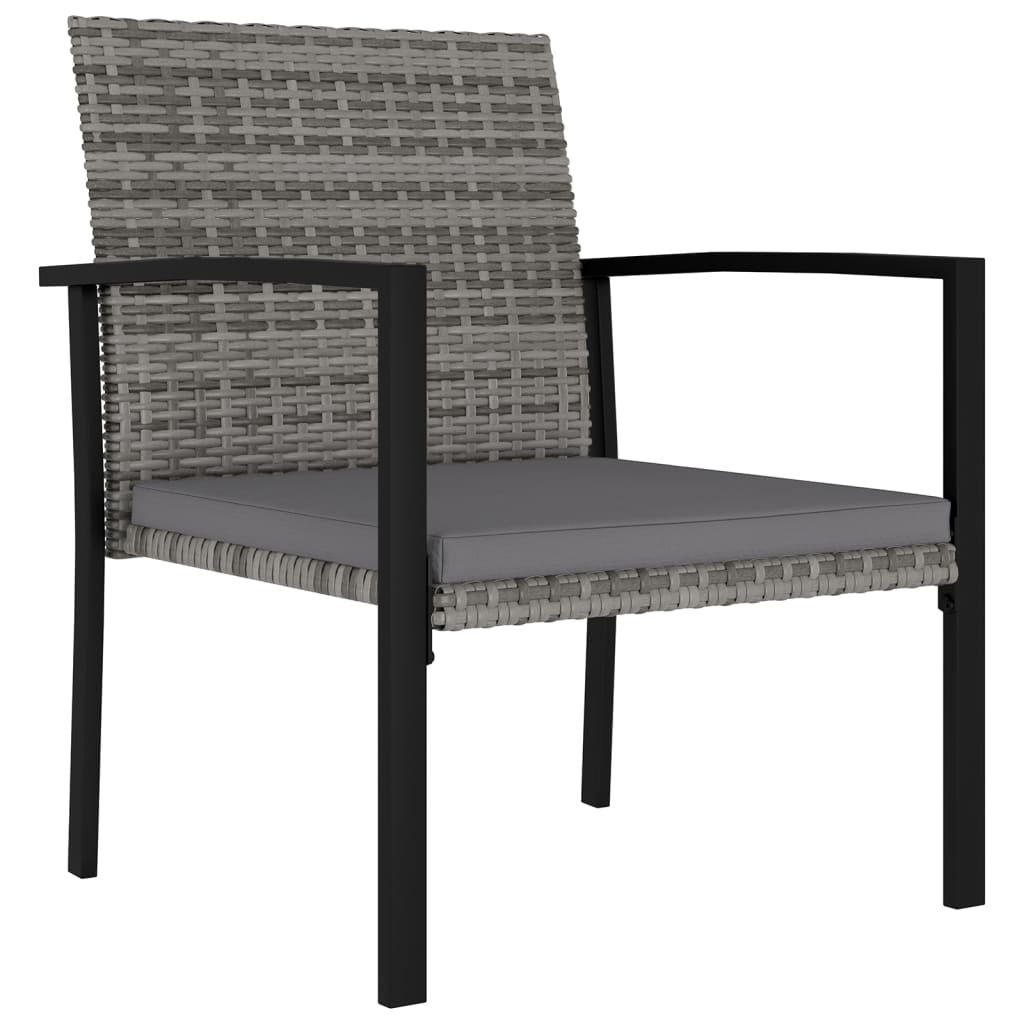 Cadeiras de jantar para jardim 4 pcs vime PE cinzento