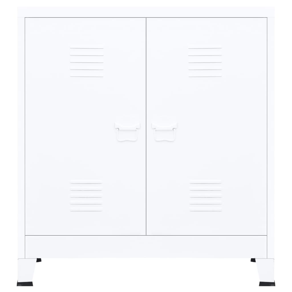 Aparador de arrumação industrial 90x40x100 cm aço branco