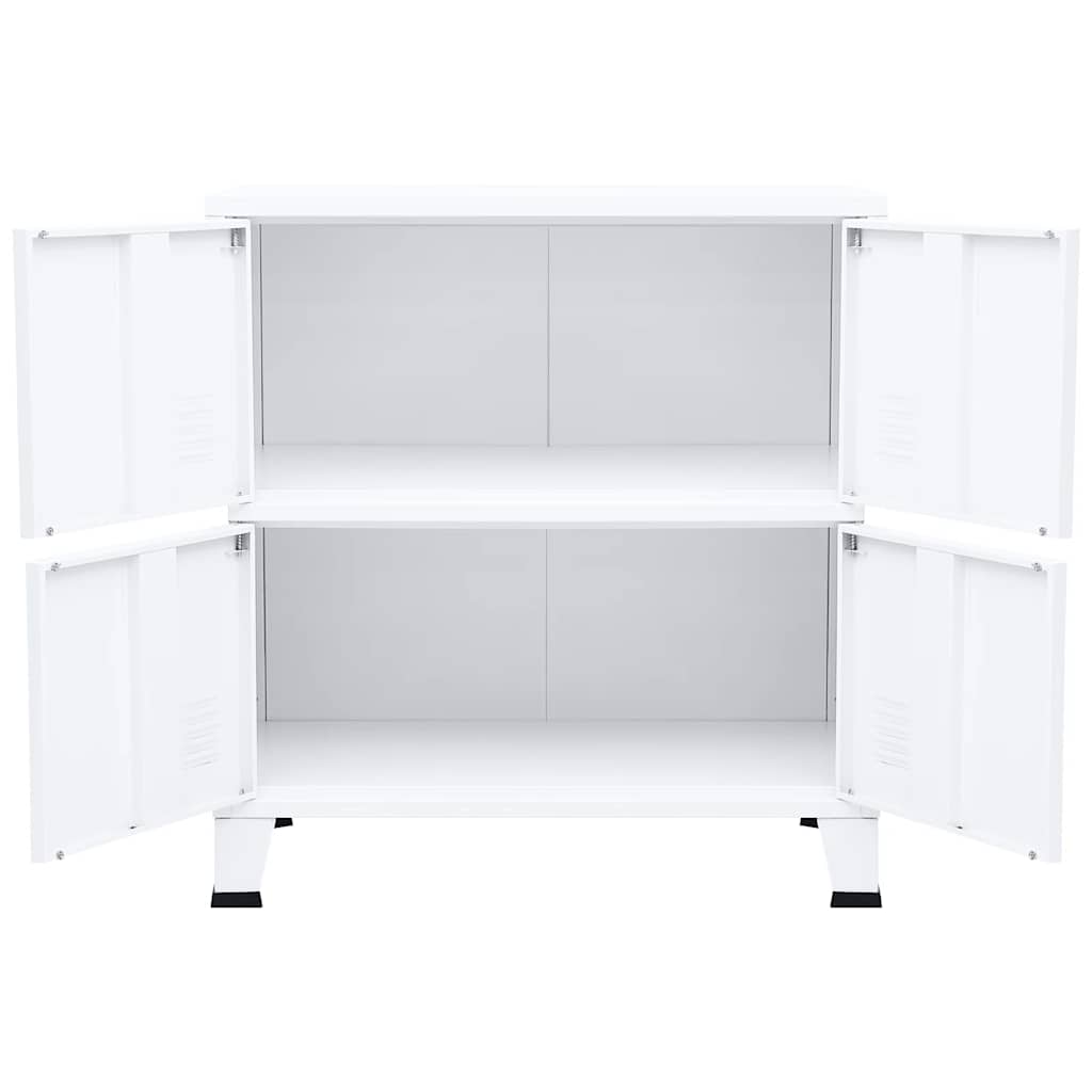 Aparador de arrumação industrial 75x40x80 cm aço branco