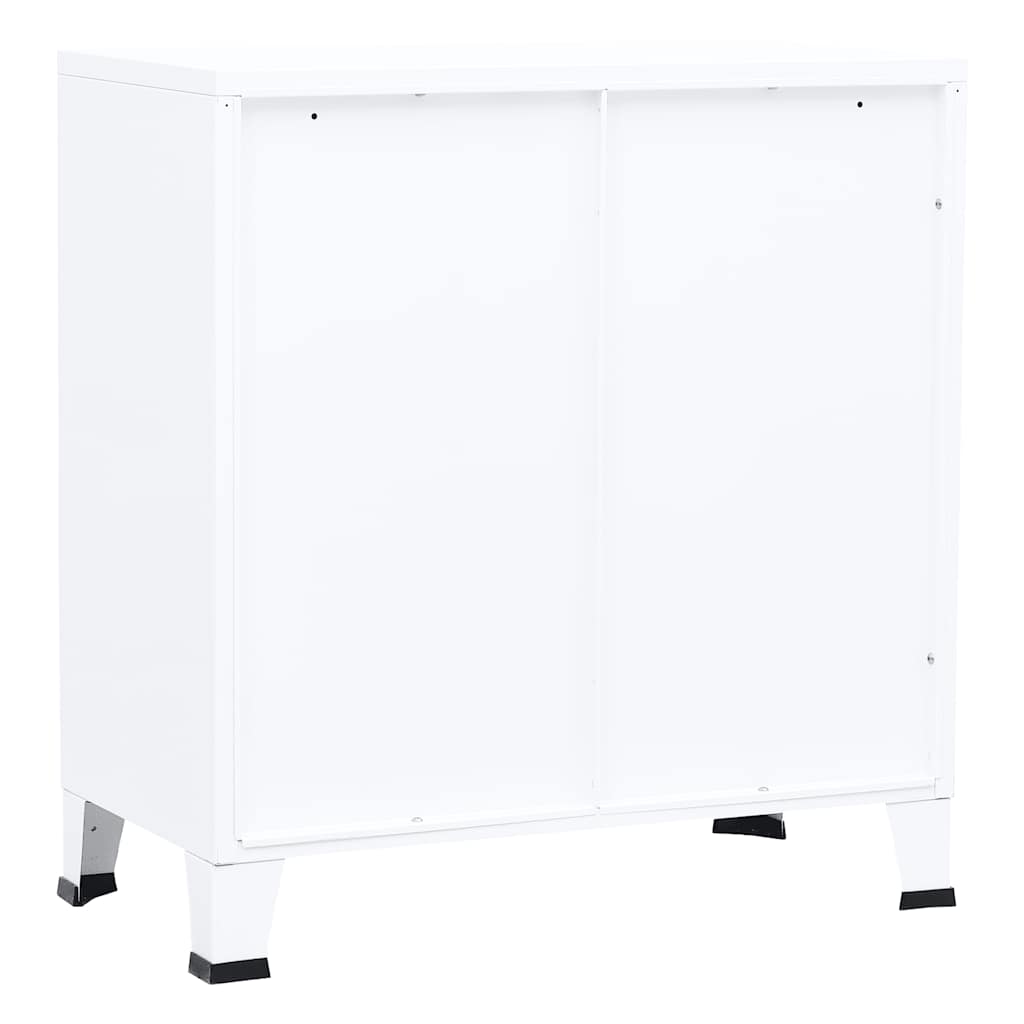 Aparador de arrumação industrial 75x40x80 cm aço branco