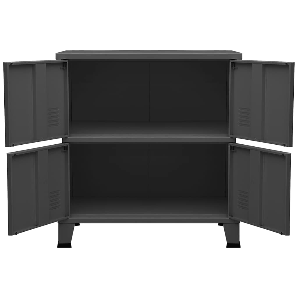 Aparador de arrumação industrial 75x40x80 cm aço antracite