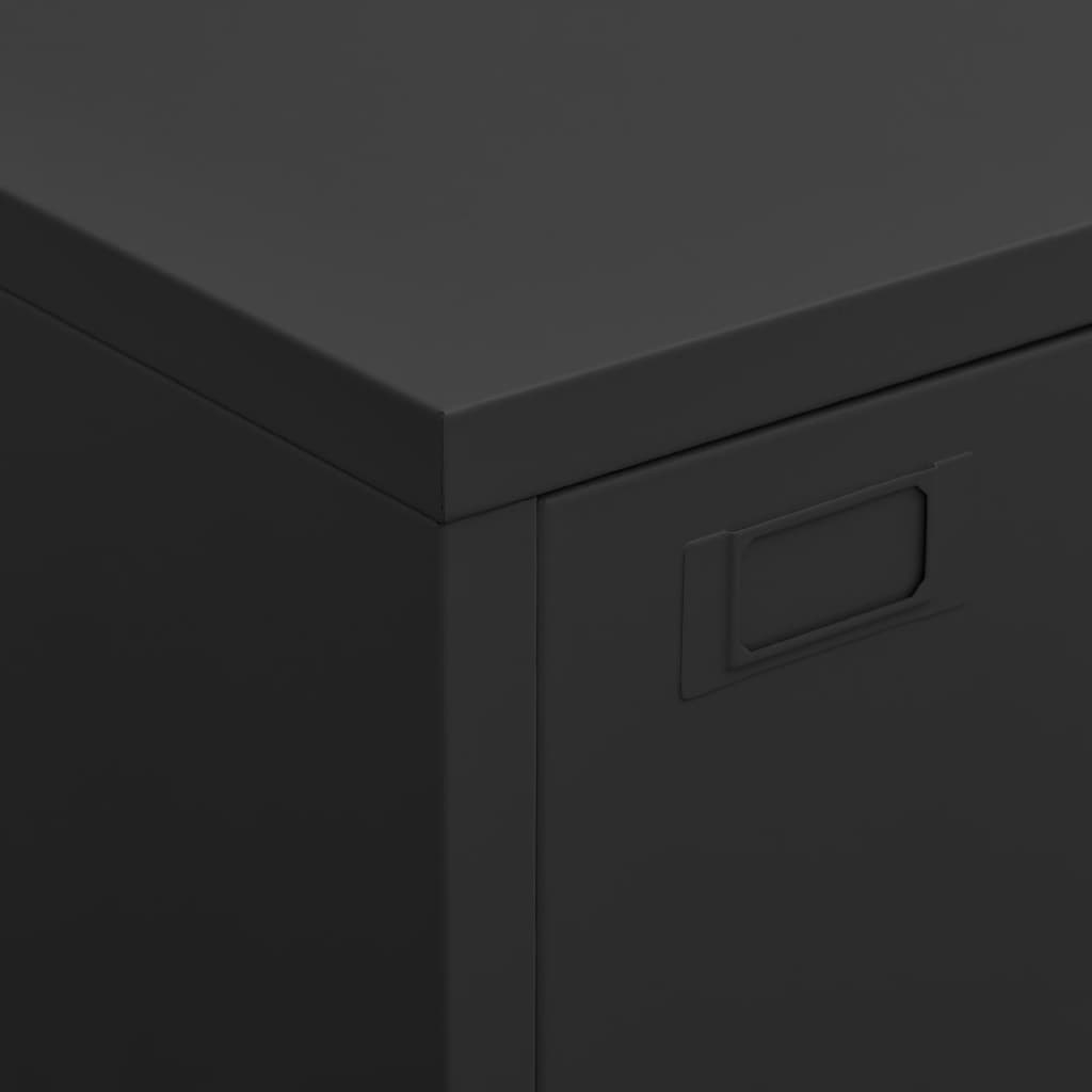 Aparador de arrumação industrial 75x40x115 cm metal preto